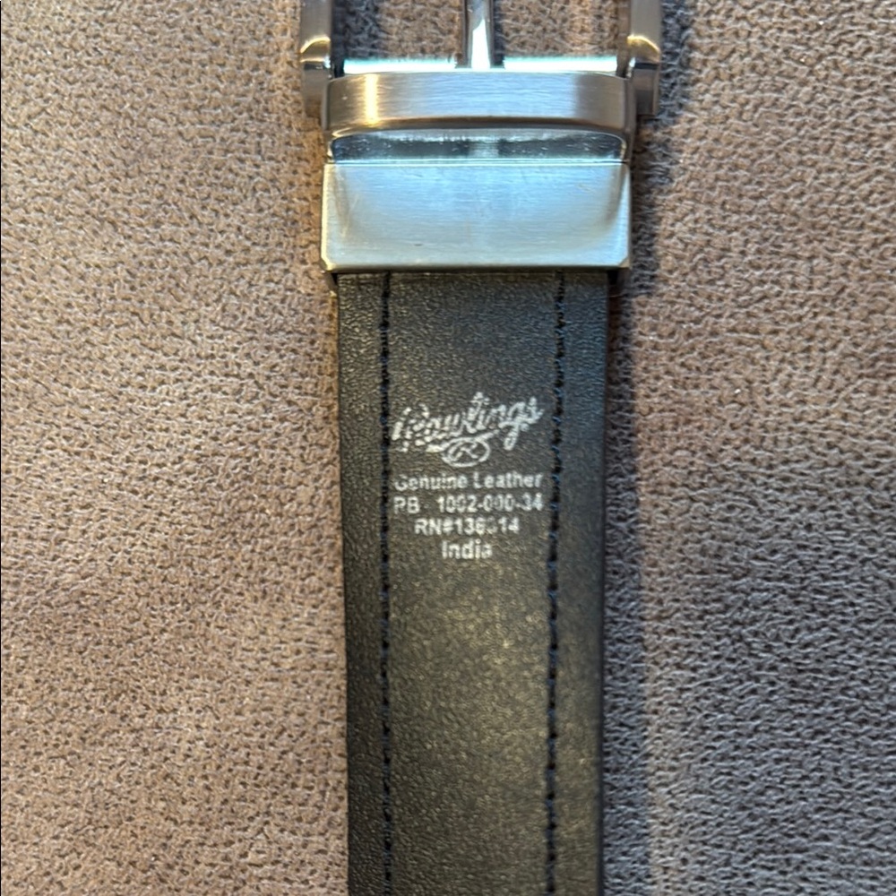 Rawlings Brown and  Black Size 34 Reversible Belt with Silver Buckle - Picture 2 of 9
